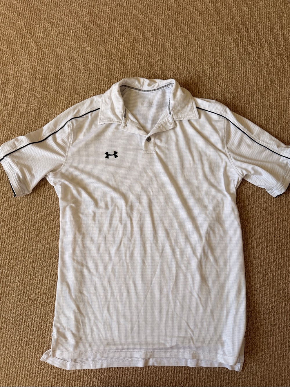 Under Armour White Polo with Black Trim